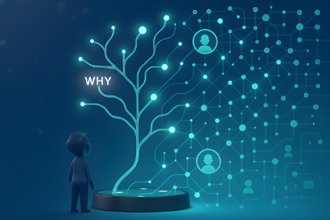 Person looking at a decsion tree